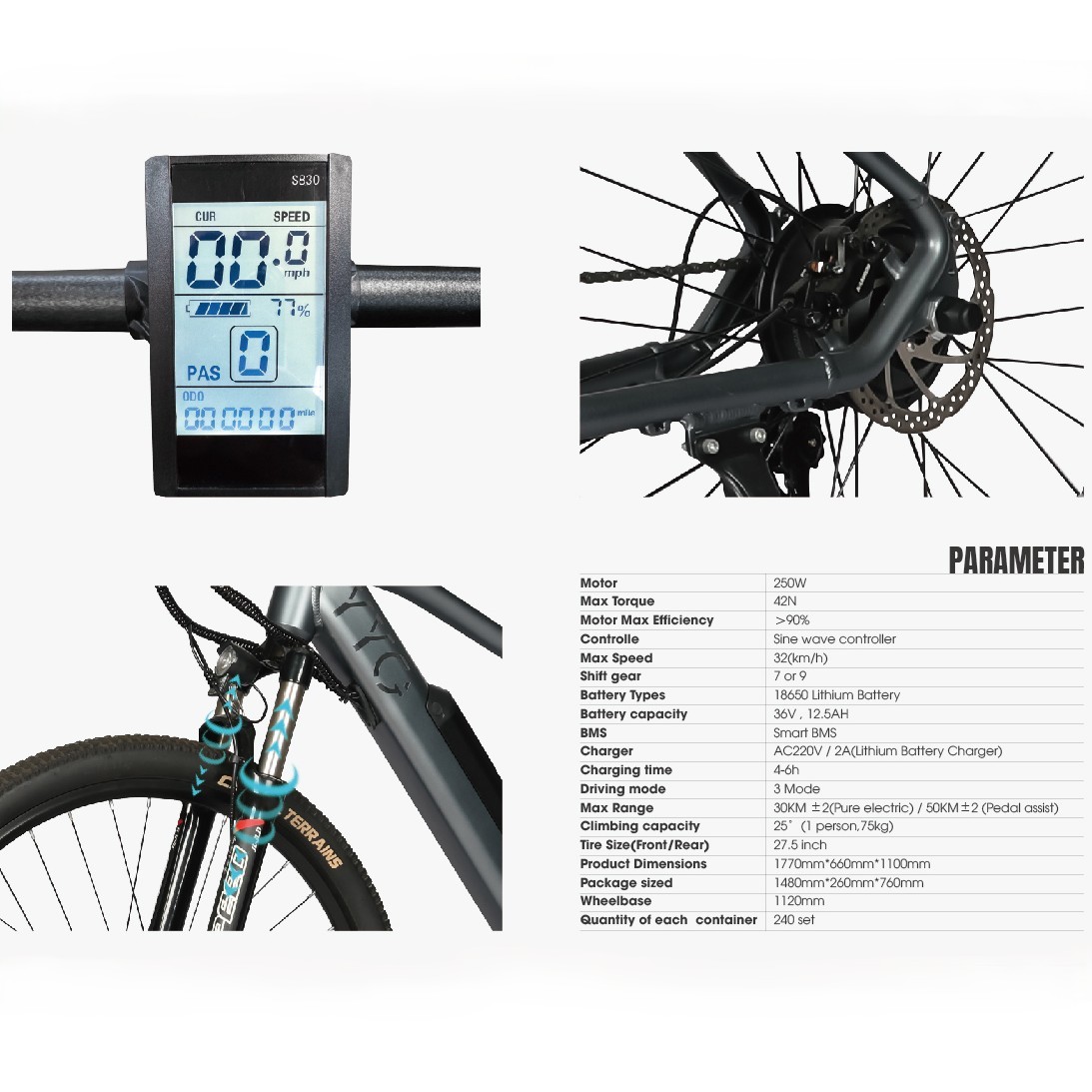 ZM2805 27.5inch Long-range Adults Electric Bike